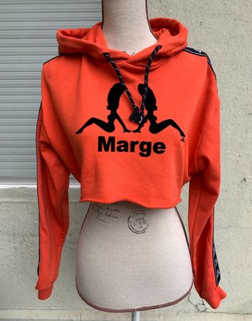 Super crop top orange UNDIZ avec MARGE SIMPSON t.S