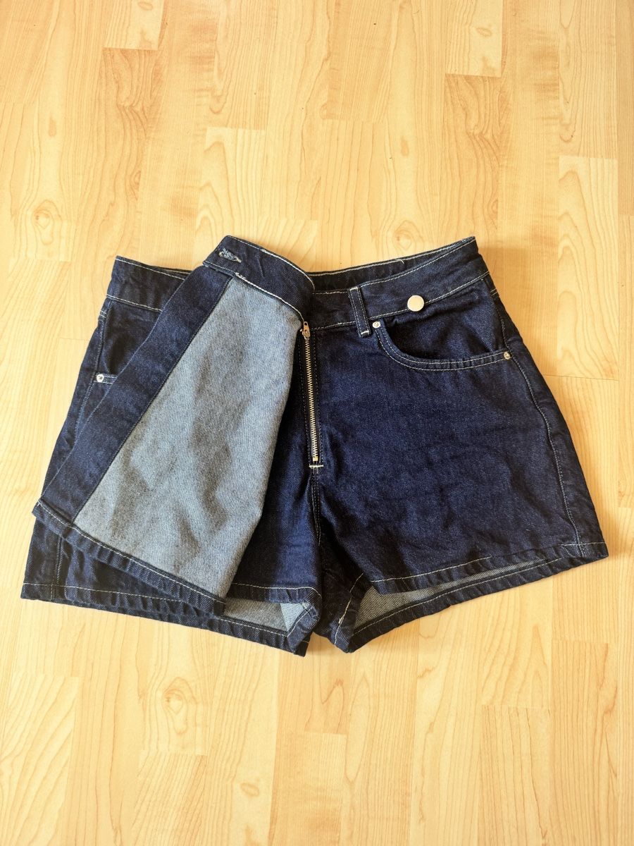 Zara Pantaloni: Zara Denim Wrap Skort - navy blue – Usato da Igis venduto da jul_7vgf 2