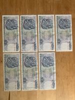 7x Griechische Drachmen 50 Banknoten 1970er Jahre Konvolut
5
