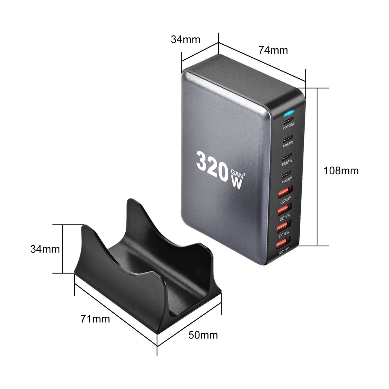 Caricabatterie: Top Ladegerät 8USB C Desktop Schnellladegerät iPhone Samsung – Nuovo e nell'imballaggio originale da Hundwil venduto da Stallone6 2