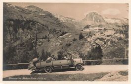 Maloja GR Postauto bei Maloja Kulm Oldtimer