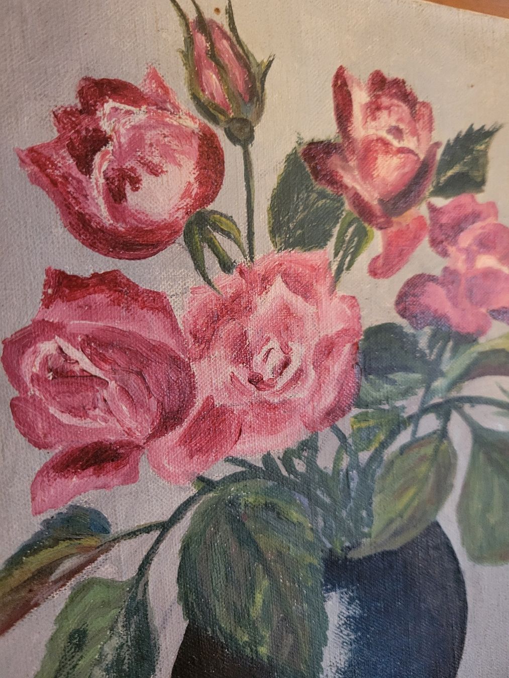 Dipinti: Tableau  'Roses' ,  huile sur toile – Usato da Bernex venduto da Dariafr 1