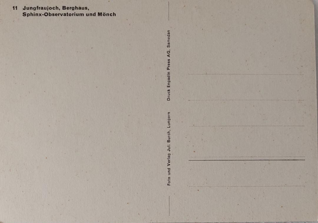 Cartoline postali: JUNGFRAUJOCH - Berghaus - Sphinx-Observatorium & Mönch – Usato da Delémont venduto da Domdom1 1