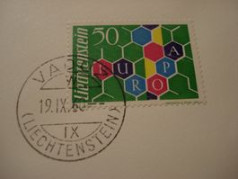 Liechtenstein FDC 1960, Europamarke, ungelaufen
