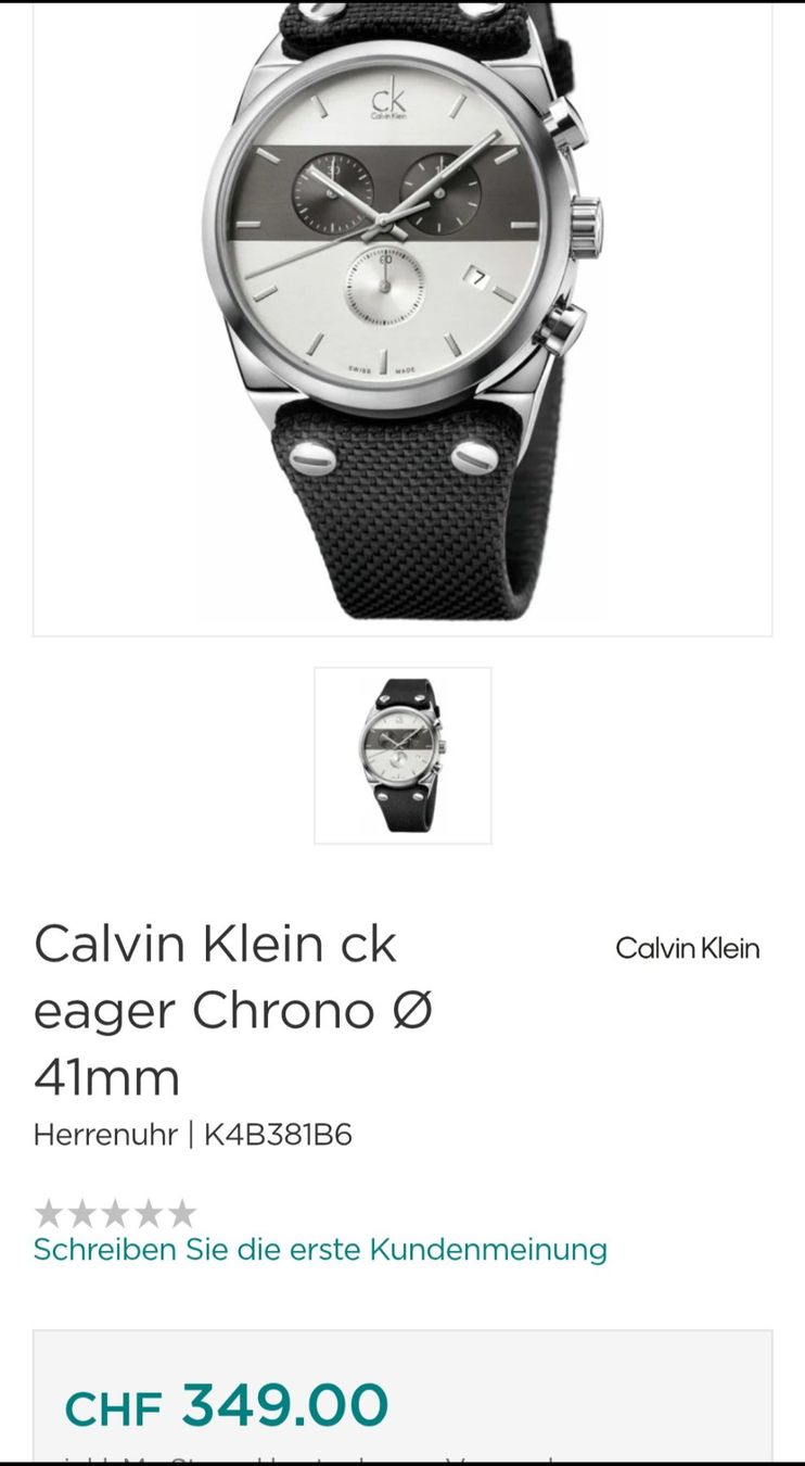 Calvin Klein Uhren: Calvin Klein Eager chrono K4B381B3, 41mm comme neuve – Neu (gemäss Beschreibung) aus Clarens von mig_f5z9 6