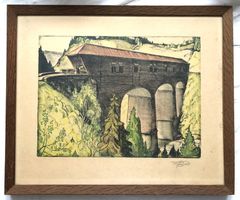 Fritz Gilsi (1878-1961) - Radierung - Hundwilertobelbrücke