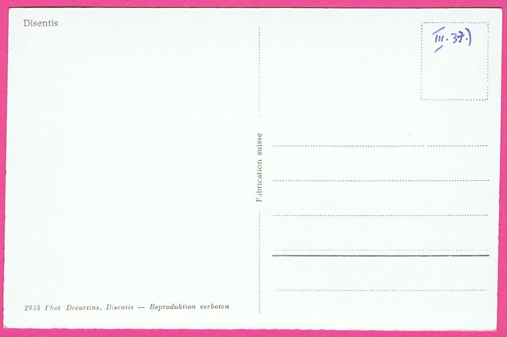 Cartes postales: Disentis – D'occasion à Einsiedeln par dillie 1