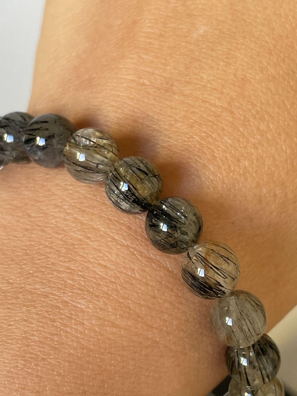 Bracciali & Braccialetti: Schwarzer Rutilquarz mit parallel ausgerichteten Armband – Nuovo e nell'imballaggio originale da Schiers venduto da sisikristall 6