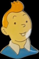 Pin Tintin T-shirt bleu cheveux jaune