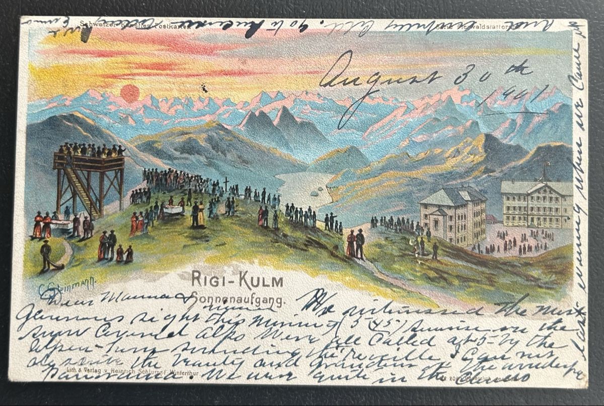 Cartes postales: Rigi Kulm Schlumpf Litho  – D'occasion à Horw par Tellbub