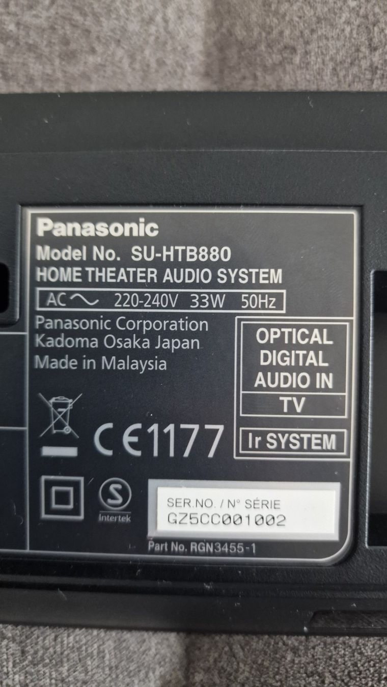 Home Cinema: Panasonic Heimkinosystem SC-HTB880 – Usato da ZÜRICH venduto da BMW-740 3