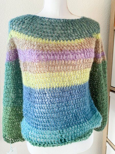 Maglioni & Felpe: Gehäkelte Topdown Pullover Pulli bunt – Nuovo (secondo la descrizione) da Carabbia venduto da katiamandelli 1