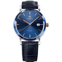 🇨🇭 Jowissa Uhr Leder Magno Swiss Made Herrenuhr Blau NEU