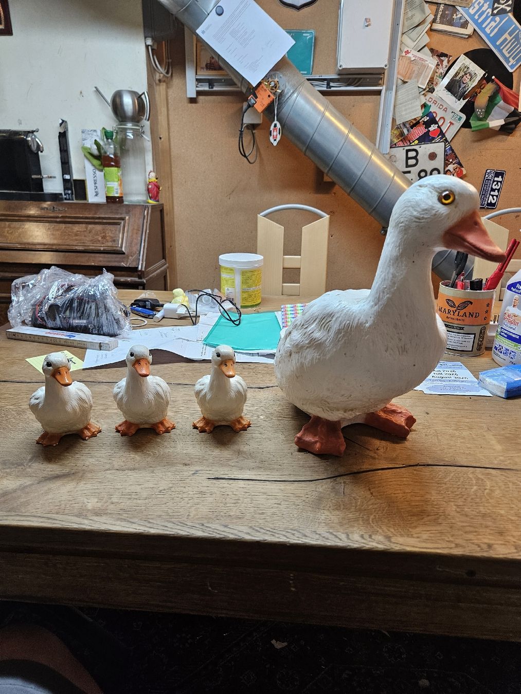 Statuette: 1 Entenfiguren Set 4-teilig weiss orange (S)  – Usato da Rorschach venduto da TimelessTrading