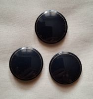 3 Stück Knöpfe Schwarz mit Goldrand, 30 mm.