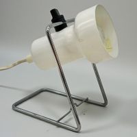Lampe de chevet vintage en métal chromé et émaillé