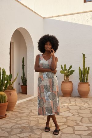 Gozé Robe d'été longue mosaïque
