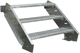 Stahltreppe 3 Stufen B60cm H40-60cm