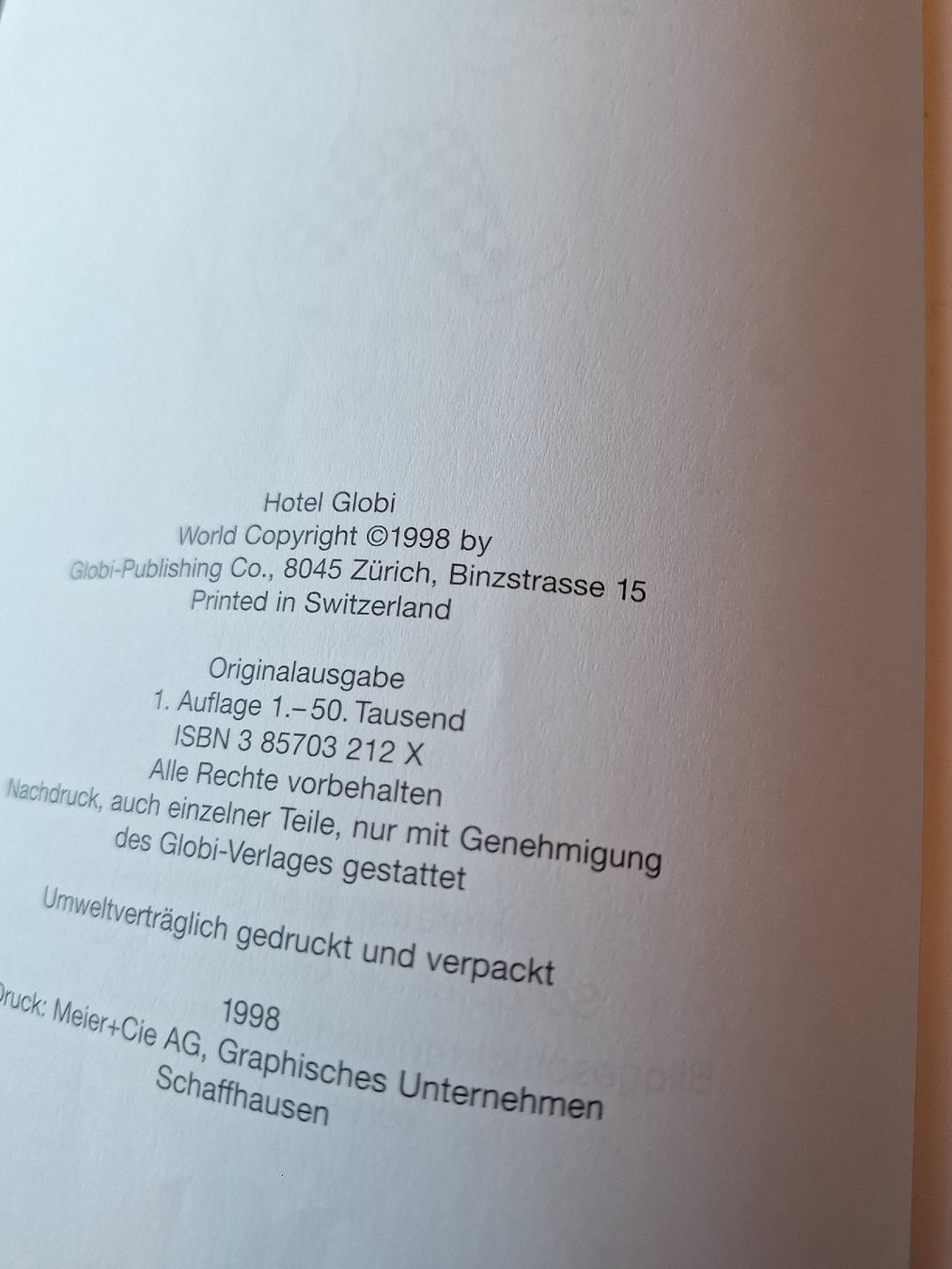 BD: Hotel Globi 1.Auflage unbemalt  – D'occasion à Schaffhausen par RicardoSchaffhausen 2