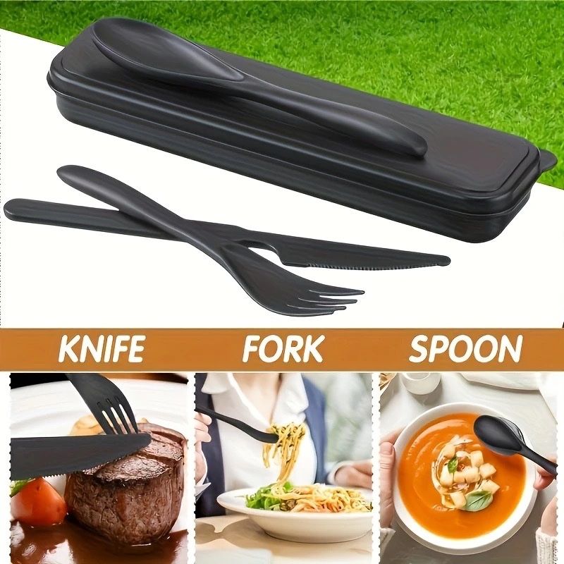 Set di posate: Wiederverwendbares Besteck-Set mit Box schwarz Besteck Set – Nuovo e nell'imballaggio originale da Wettingen venduto da Chnoelleli 1