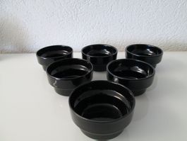 6 Set kleine Schälchen, schwarz