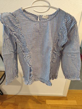 Blouse à rayures bleues et blanches taille S