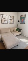 Sofa with Ottoman Beige Fabric Used Condition