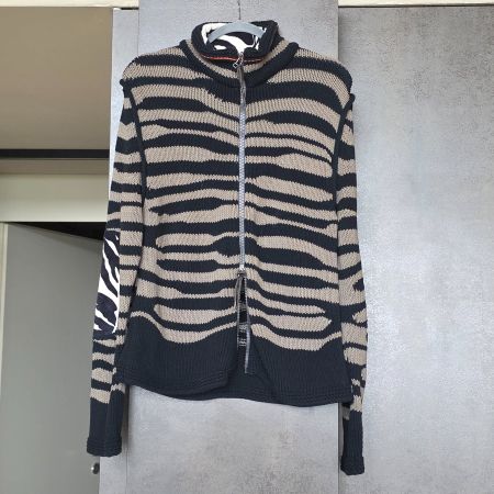 🐸 JET SET STRICKJACKE JACKE ZEBRA 3 / L BAUMWOLLE NEUWERTIG