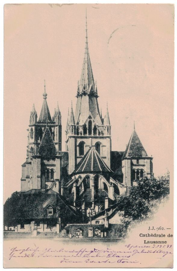 Cartoline postali: Cathédrale de Lausanne, circulée 1899 – Usato da Frauenfeld venduto da POML