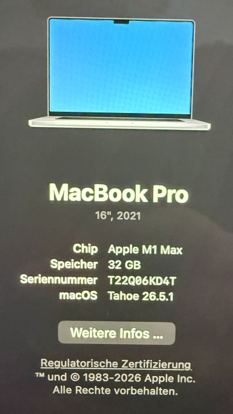 Apple Notebook: MacBook Pro 16 M1 Max, 32GB RAM, 1TB SSD – Usato da St. Gallen venduto da WeNeedTheSub 5