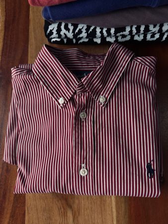 Ralph Lauren Hemd rot/weiss gestreift, Slim Fit, XS/S