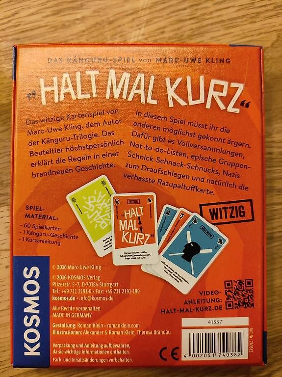 Spiele: Das Känguru Spiel: Halt mal kurz – Gebraucht aus Winterthur von M.P.1972 1