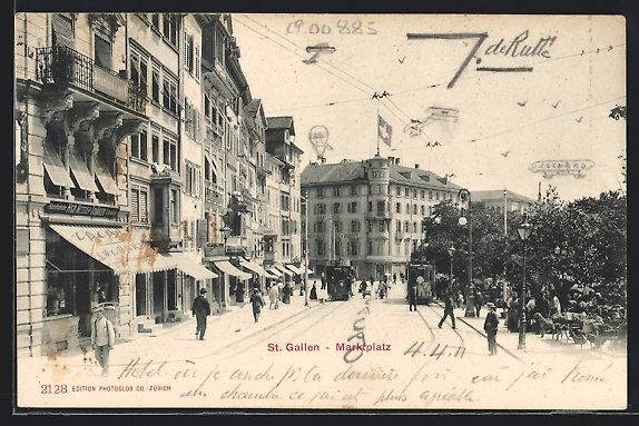 Ansichtskarten: St. Gallen, Marktplatz mit Strassenbahne – Gebraucht aus Berlin von bartko-reher