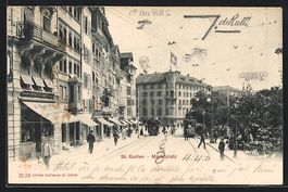St. Gallen, Marktplatz mit Strassenbahne