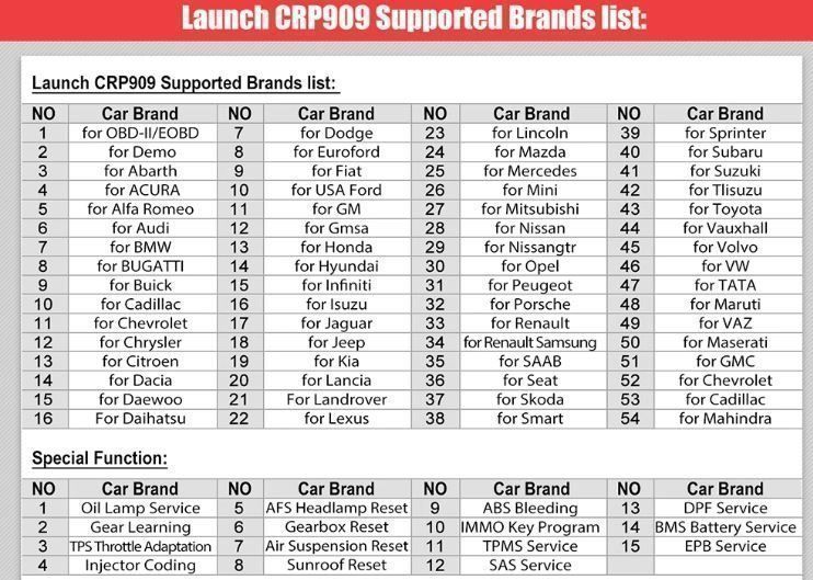 Launch Tutti gli attrezzi: Launch X431 CRP909 Komplett-System OBD2 – Nuovo e nell'imballaggio originale da Chur venduto da P0WER 3