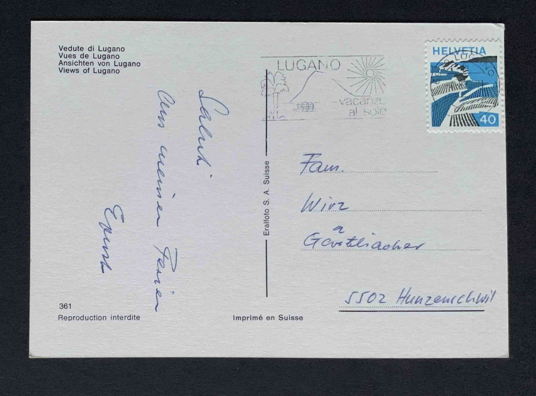Cartoline postali: AK Vedute di Lugano – Usato da Goldau venduto da artelier1 1