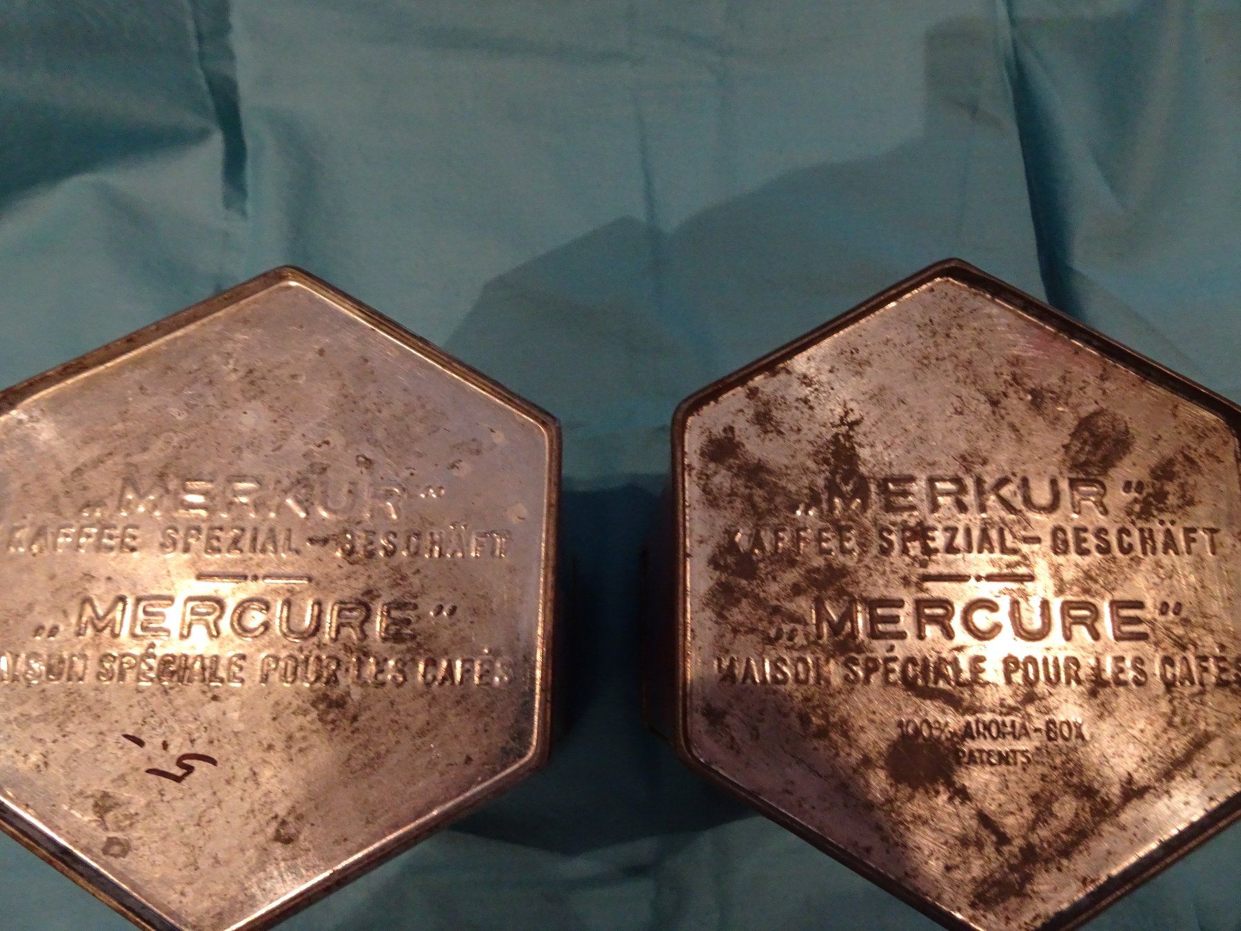 Contenitori & Simili: 2 antike Blechbüchsen Merkur Kaffee – Usato da Vitznau venduto da Mina60 7