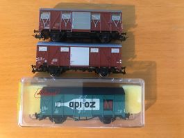 3x SBB Güterwagen 2x Roco 1x Liliput