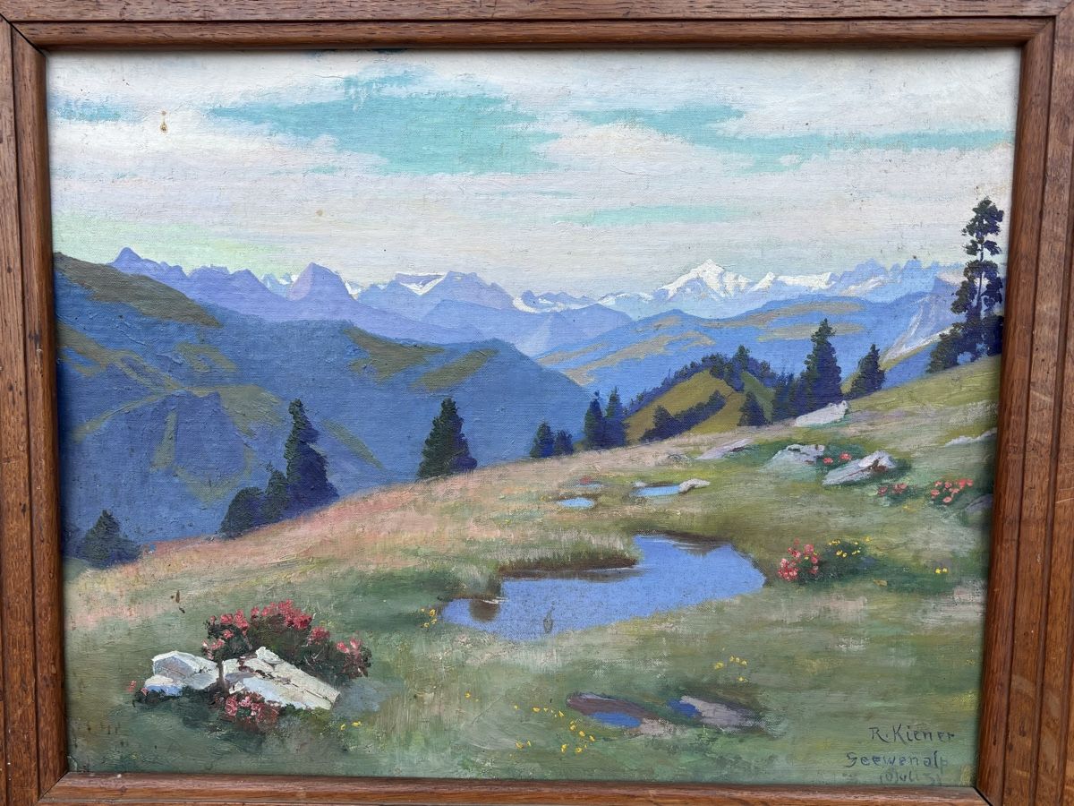 Dipinti: Gemälde Seewenalp sig Robert Kiener – Usato da Plasselb venduto da Mike760 1