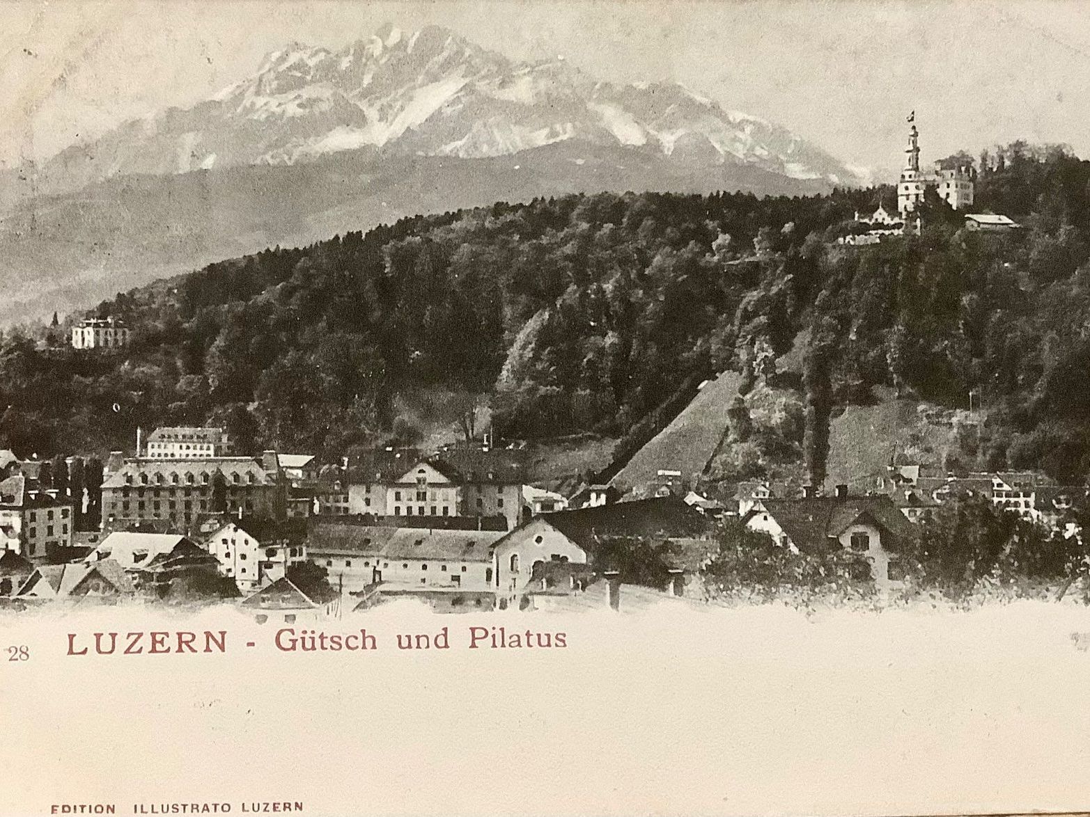Cartoline postali: 1902 - LUZERN Gütsch & Pilatus – Usato da Root venduto da ENGLAND-TREASURES 1