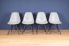 4er Set Original Eames Plastic Side Chair RE DSW von Vitra