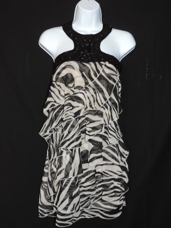 robe tunique zèbre noir et blanc