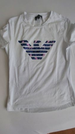 Neu Emporio Armani T-Shirt Weiss mit Adler-Logo Gr. S