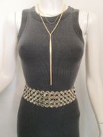 🤩ZARA TAILLEN-GÜRTEL GOLD-FARBIG MIT SPIEGELN NEU