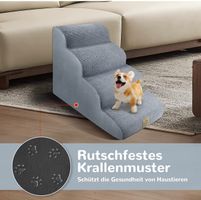 + Hundetreppe, rutschfeste Hundetreppe für hohe Sofas
