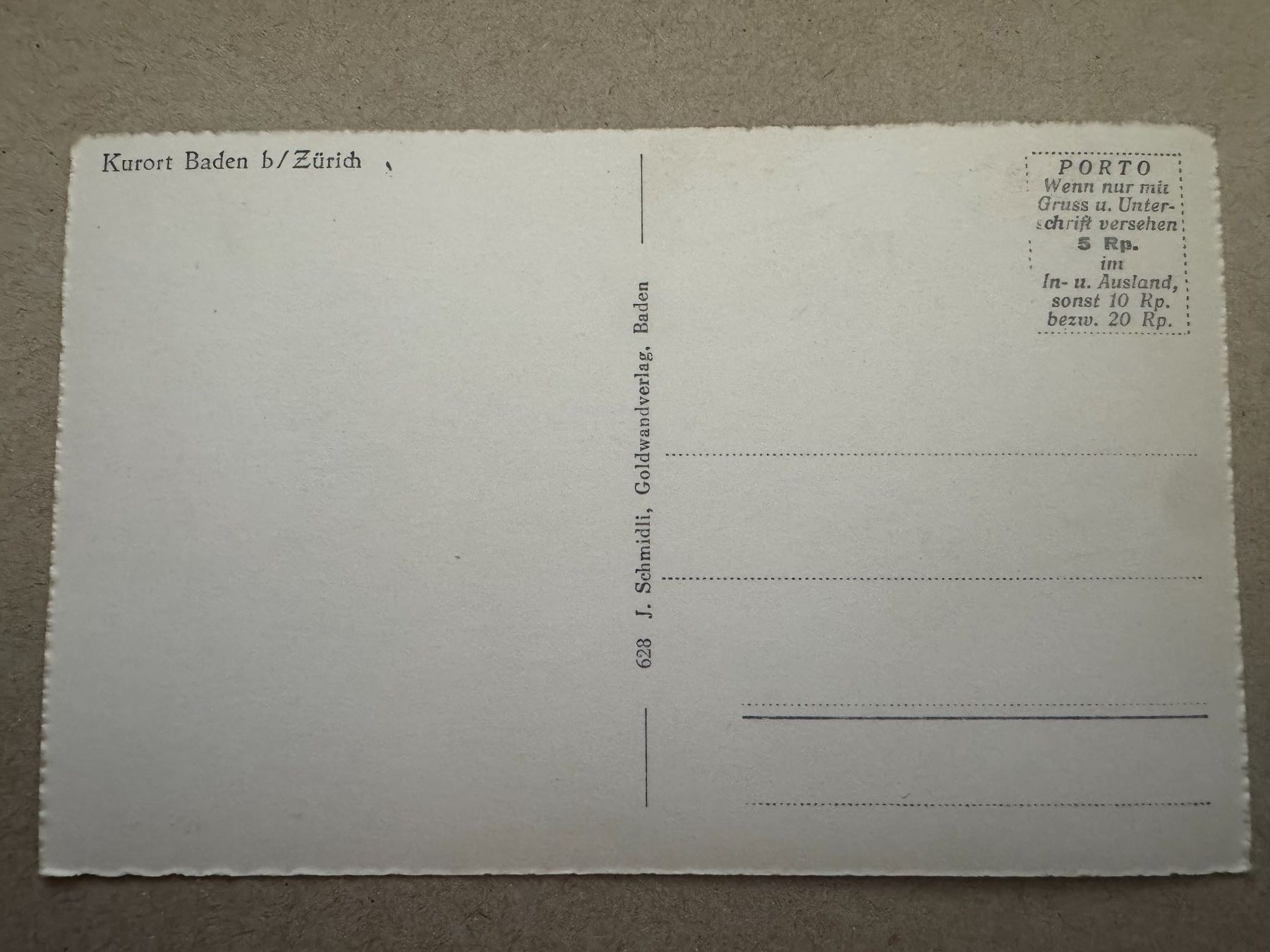Cartoline postali: BADEN - Kurgebiet Baden - Ansichtskarte – Usato da Tegerfelden venduto da siebenmacky 1
