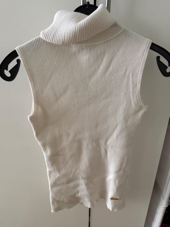 Damen Rollkragen Top ärmellos weiss Grösse S neuwertig