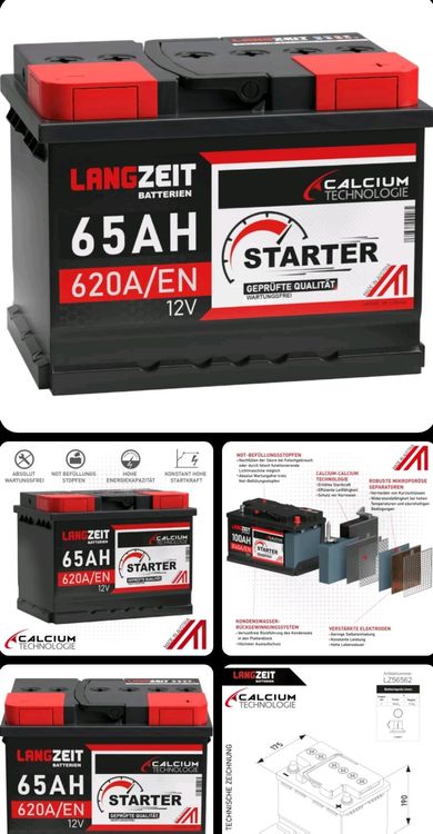 Starter / Autobatterie Langzeit 12V 65Ah NEU | Kaufen Auf Ricardo