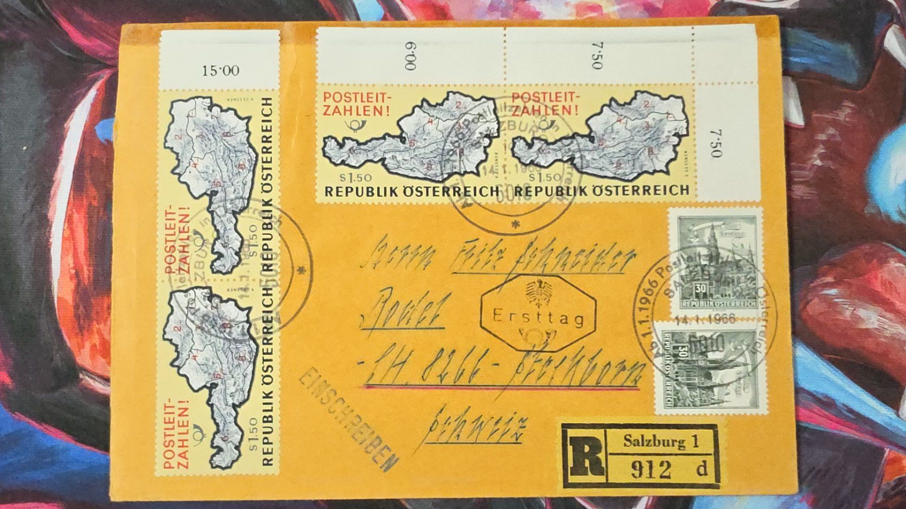Tutti i francobolli: CL32 Enveloppe + Timbre Autriche 1966 – Usato da Cousset venduto da Patrick_Collections