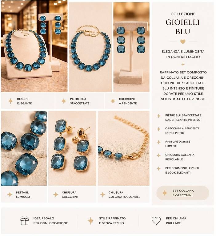 Sonstiger Schmuck: Set gioielli elegante composto da collana e orecchini – Neu und originalverpackt aus Lugano von solowolford